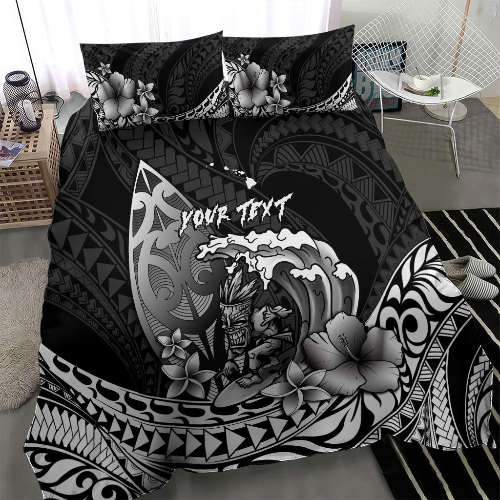 Hawaii Surfing Personalized Bedding Set Born To Surf Tiki Hawaiian Pattern