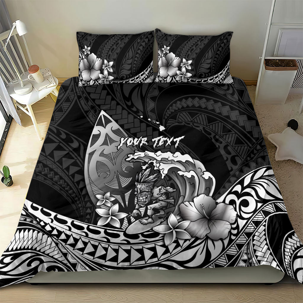 Hawaii Surfing Personalized Bedding Set Born To Surf Tiki Hawaiian Pattern