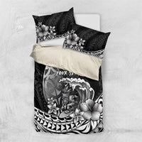 Hawaii Surfing Personalized Bedding Set Born To Surf Tiki Hawaiian Pattern