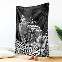 Hawaii Surfing Personalized Blanket Born To Surf Tiki Hawaiian Pattern LT14 - Polynesian Pride