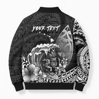 Hawaii Surfing Personalized Bomber Puffer Jacket Born To Surf Tiki Hawaiian Pattern LT14 - Polynesian Pride