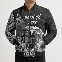 Hawaii Surfing Personalized Bomber Puffer Jacket Born To Surf Tiki Hawaiian Pattern LT14 - Polynesian Pride
