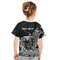 Hawaii Surfing Personalized Kid T Shirt Born To Surf Tiki Hawaiian Pattern LT14 - Polynesian Pride