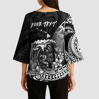 Hawaii Surfing Personalized Kimono Sleeve Blouse Born To Surf Tiki Hawaiian Pattern LT14 - Polynesian Pride