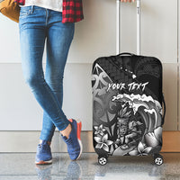 Hawaii Surfing Personalized Luggage Cover Born To Surf Tiki Hawaiian Pattern LT14 - Polynesian Pride