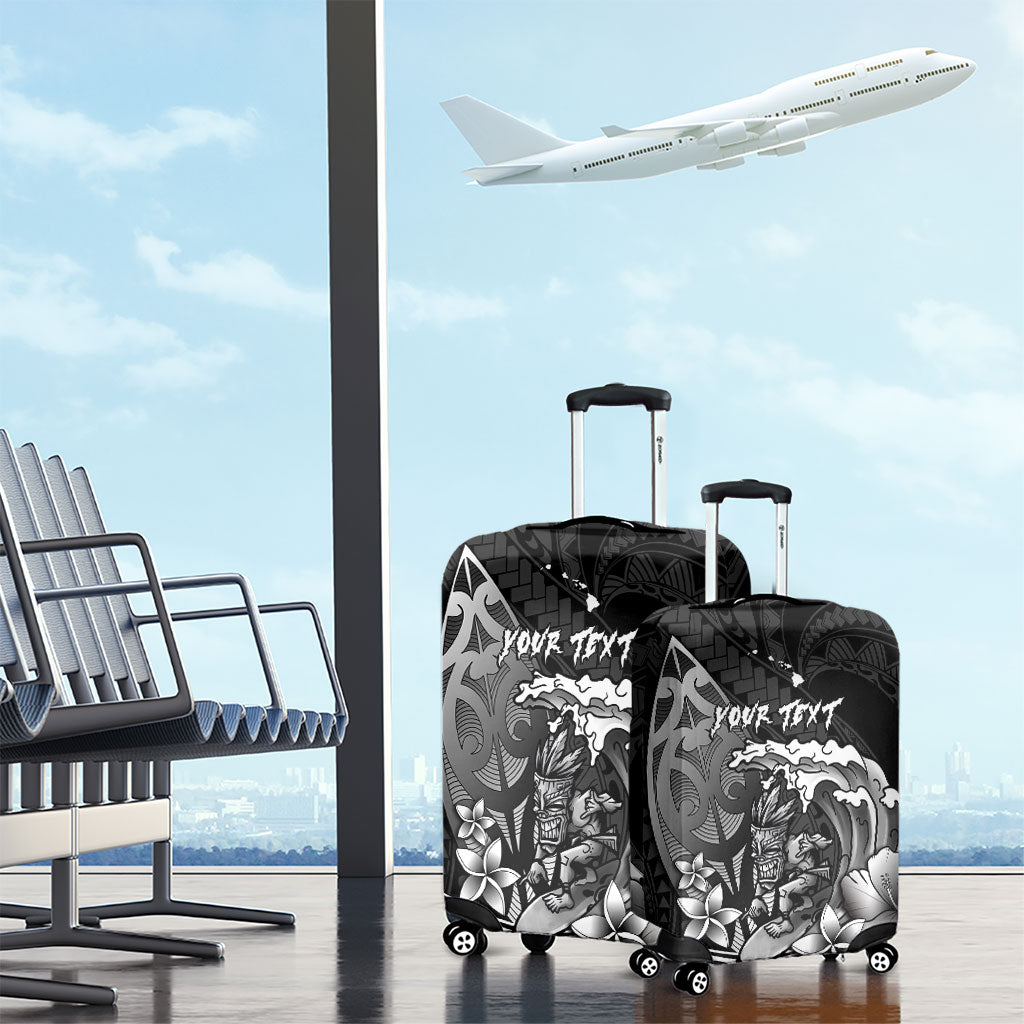 Hawaii Surfing Personalized Luggage Cover Born To Surf Tiki Hawaiian Pattern LT14 - Polynesian Pride