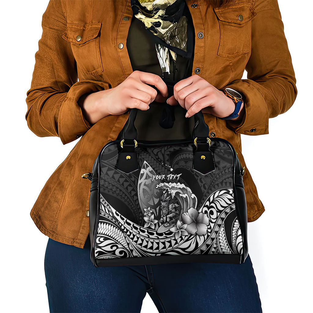 Hawaii Surfing Personalized Shoulder Handbag Born To Surf Tiki Hawaiian Pattern LT14 - Polynesian Pride