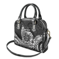 Hawaii Surfing Personalized Shoulder Handbag Born To Surf Tiki Hawaiian Pattern LT14 - Polynesian Pride