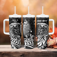 Hawaii Surfing Personalized Tumbler With Handle Born To Surf Tiki Hawaiian Pattern LT14 - Polynesian Pride