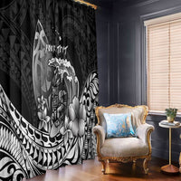 Hawaii Surfing Personalized Window Curtain Born To Surf Tiki Hawaiian Pattern LT14 - Polynesian Pride