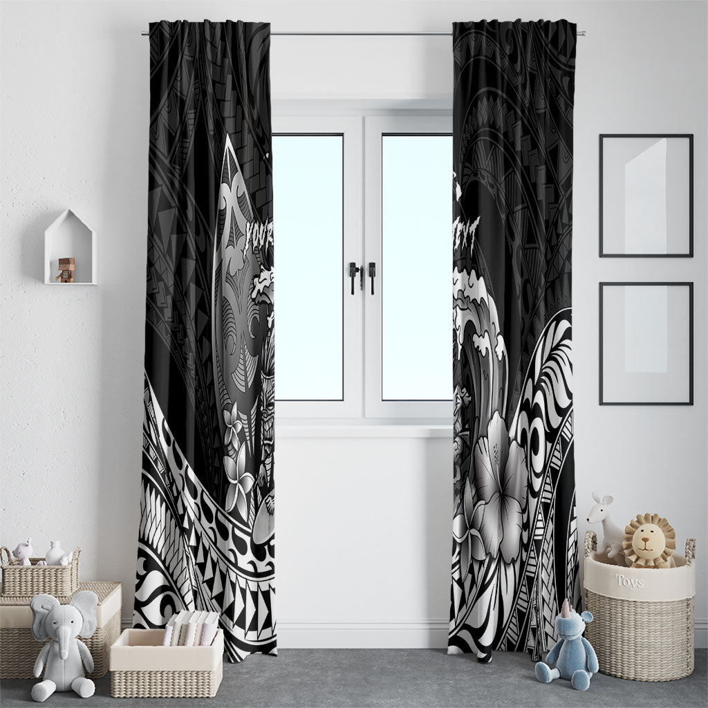 Hawaii Surfing Personalized Window Curtain Born To Surf Tiki Hawaiian Pattern LT14 - Polynesian Pride
