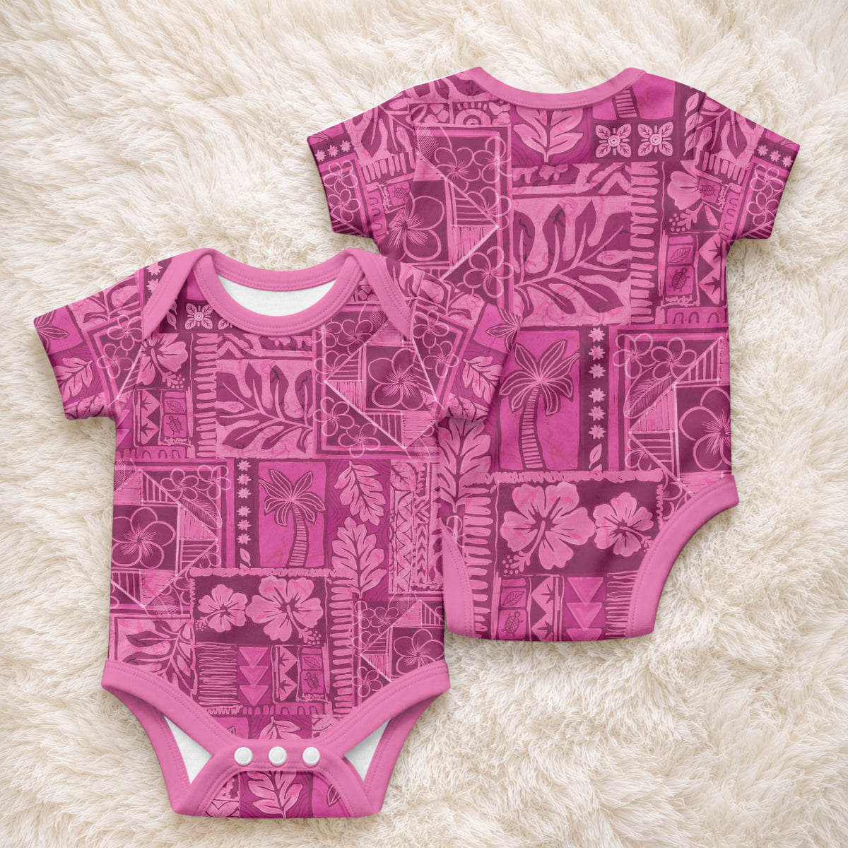 Hawaii Rainforest Beach Tropical Flowers Baby Onesie LT14 - Polynesian Pride