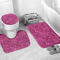 Hawaii Rainforest Beach Tropical Flowers Bathroom Set LT14 Mat Set Only (3 pcs) One Size Pink - Polynesian Pride