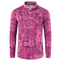 Hawaii Rainforest Beach Tropical Flowers Button Sweatshirt