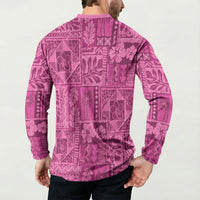 Hawaii Rainforest Beach Tropical Flowers Button Sweatshirt