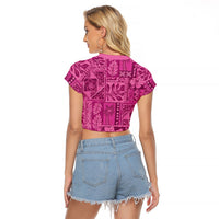 Hawaii Rainforest Beach Tropical Flowers Raglan Cropped T Shirt LT14 - Polynesian Pride