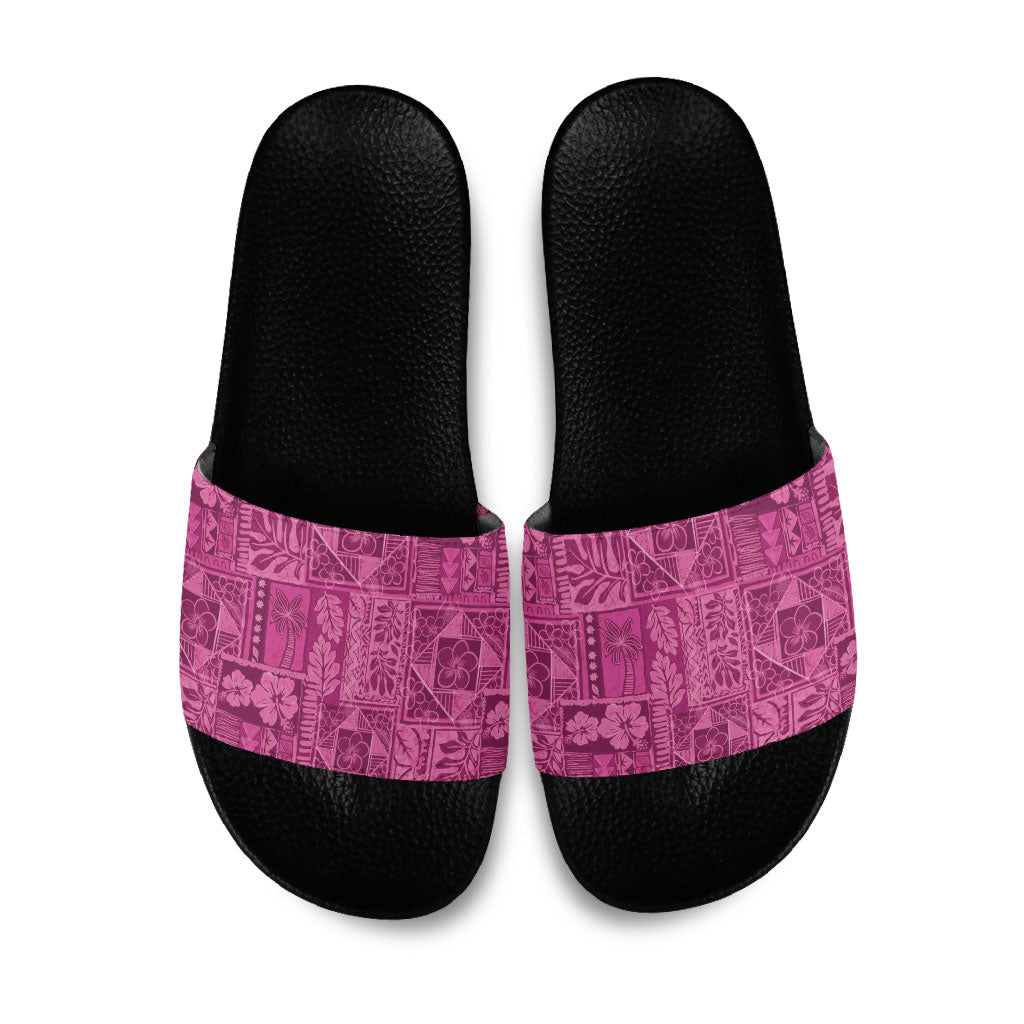 Hawaii Rainforest Beach Tropical Flowers Slide Sandals LT14 Pink - Polynesian Pride