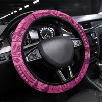 Hawaii Rainforest Beach Tropical Flowers Steering Wheel Cover LT14 Universal Fit Pink - Polynesian Pride