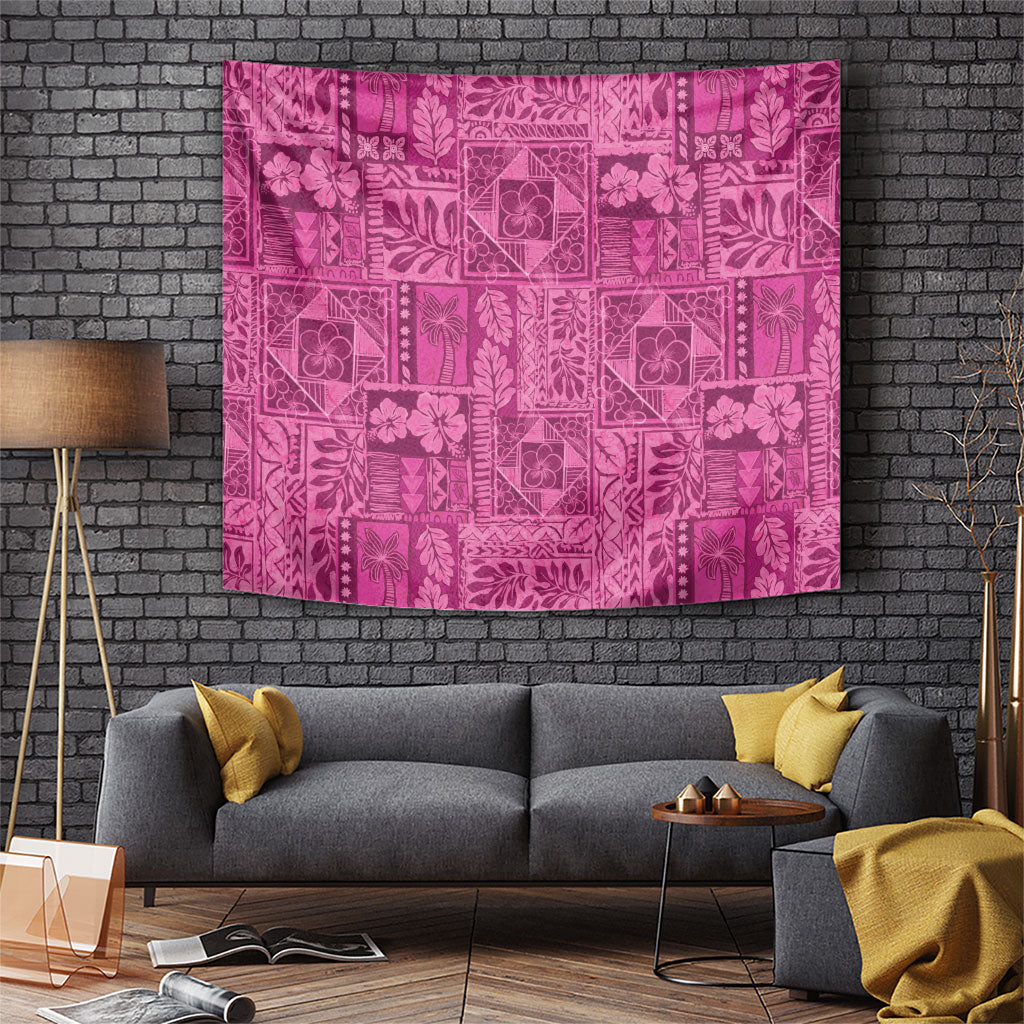 Hawaii Rainforest Beach Tropical Flowers Tapestry LT14 Pink - Polynesian Pride