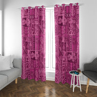 Hawaii Rainforest Beach Tropical Flowers Window Curtain LT14 With Grommets Pink - Polynesian Pride