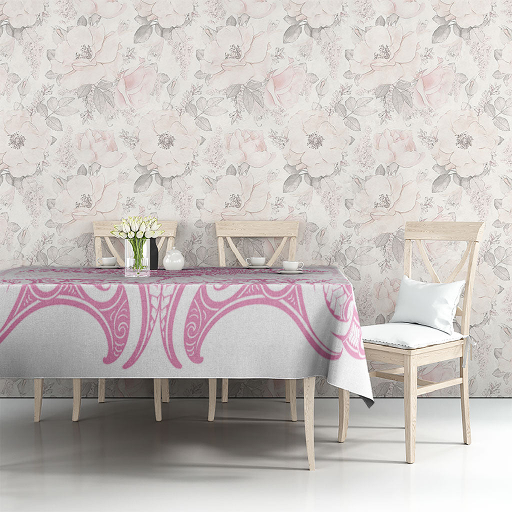 New Zealand Manta Ray Tattoo Tablecloth Aotearoa Maori Haehae Pink LT14 - Polynesian Pride