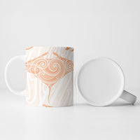 New Zealand Manta Ray Tattoo Ceramic Mug Aotearoa Maori Haehae Orange LT14 - Polynesian Pride