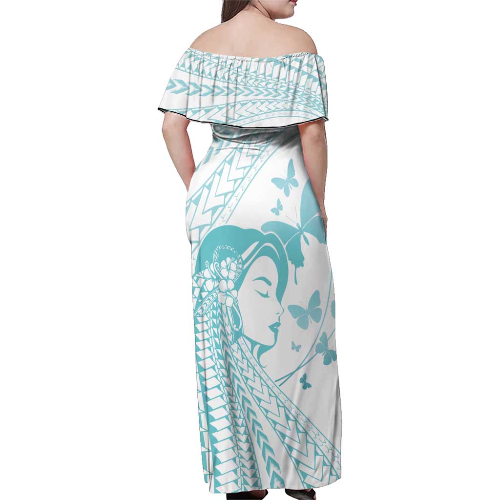 Polynesia Cervical Cancer Awareness Month Family Matching Off Shoulder Maxi Dress and Hawaiian Shirt Polynesian Women Faith Hope Love! LT14 - Polynesian Pride