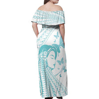 Polynesia Cervical Cancer Awareness Month Family Matching Off Shoulder Maxi Dress and Hawaiian Shirt Polynesian Women Faith Hope Love! LT14 - Polynesian Pride