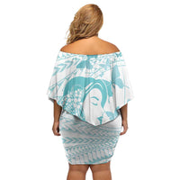 Polynesia Cervical Cancer Awareness Month Family Matching Off Shoulder Short Dress and Hawaiian Shirt Polynesian Women Faith Hope Love! LT14 - Polynesian Pride