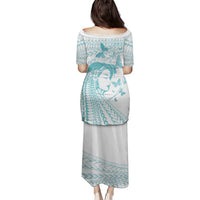 Polynesia Cervical Cancer Awareness Month Family Matching Puletasi and Hawaiian Shirt Polynesian Women Faith Hope Love! LT14 - Polynesian Pride