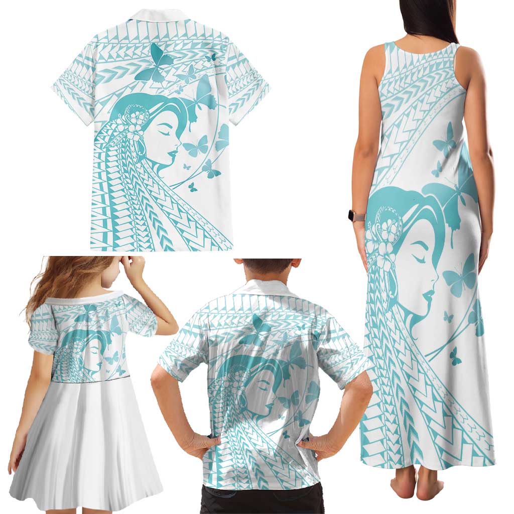 Polynesia Cervical Cancer Awareness Month Family Matching Tank Maxi Dress and Hawaiian Shirt Polynesian Women Faith Hope Love! LT14 - Polynesian Pride
