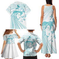 Polynesia Cervical Cancer Awareness Month Family Matching Tank Maxi Dress and Hawaiian Shirt Polynesian Women Faith Hope Love! LT14 - Polynesian Pride