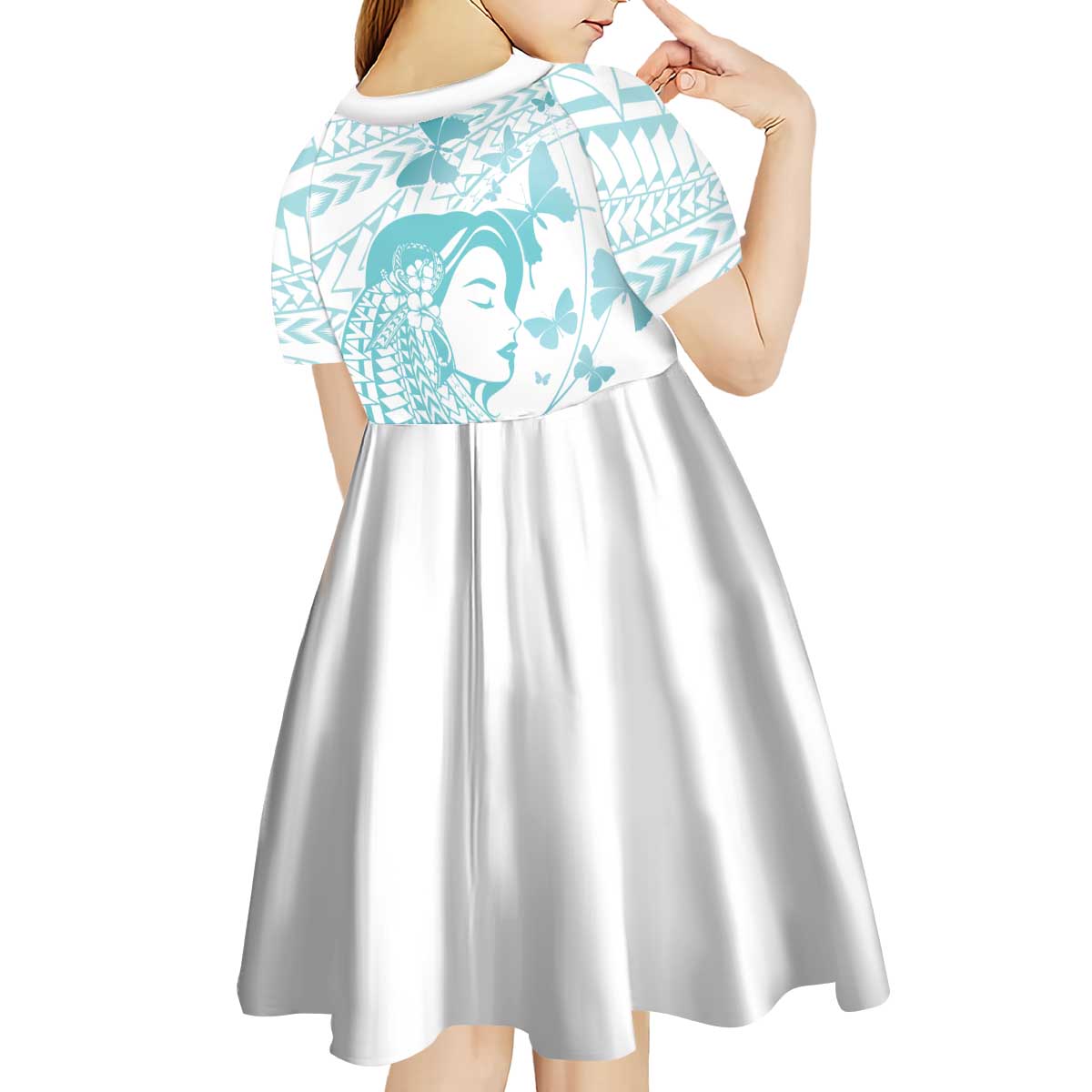 Polynesia Cervical Cancer Awareness Month Kid Short Sleeve Dress Polynesian Women Faith Hope Love!