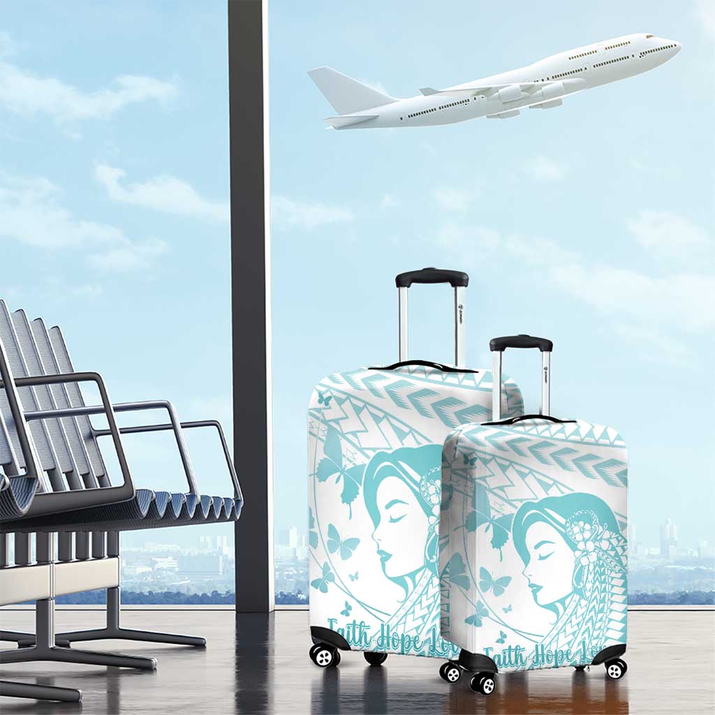 Polynesia Cervical Cancer Awareness Month Luggage Cover Polynesian Women Faith Hope Love! LT14 - Polynesian Pride