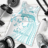 Polynesia Cervical Cancer Awareness Month Men Tank Top Polynesian Women Faith Hope Love!