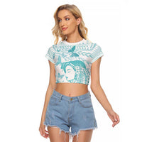 Polynesia Cervical Cancer Awareness Month Raglan Cropped T Shirt Polynesian Women Faith Hope Love!