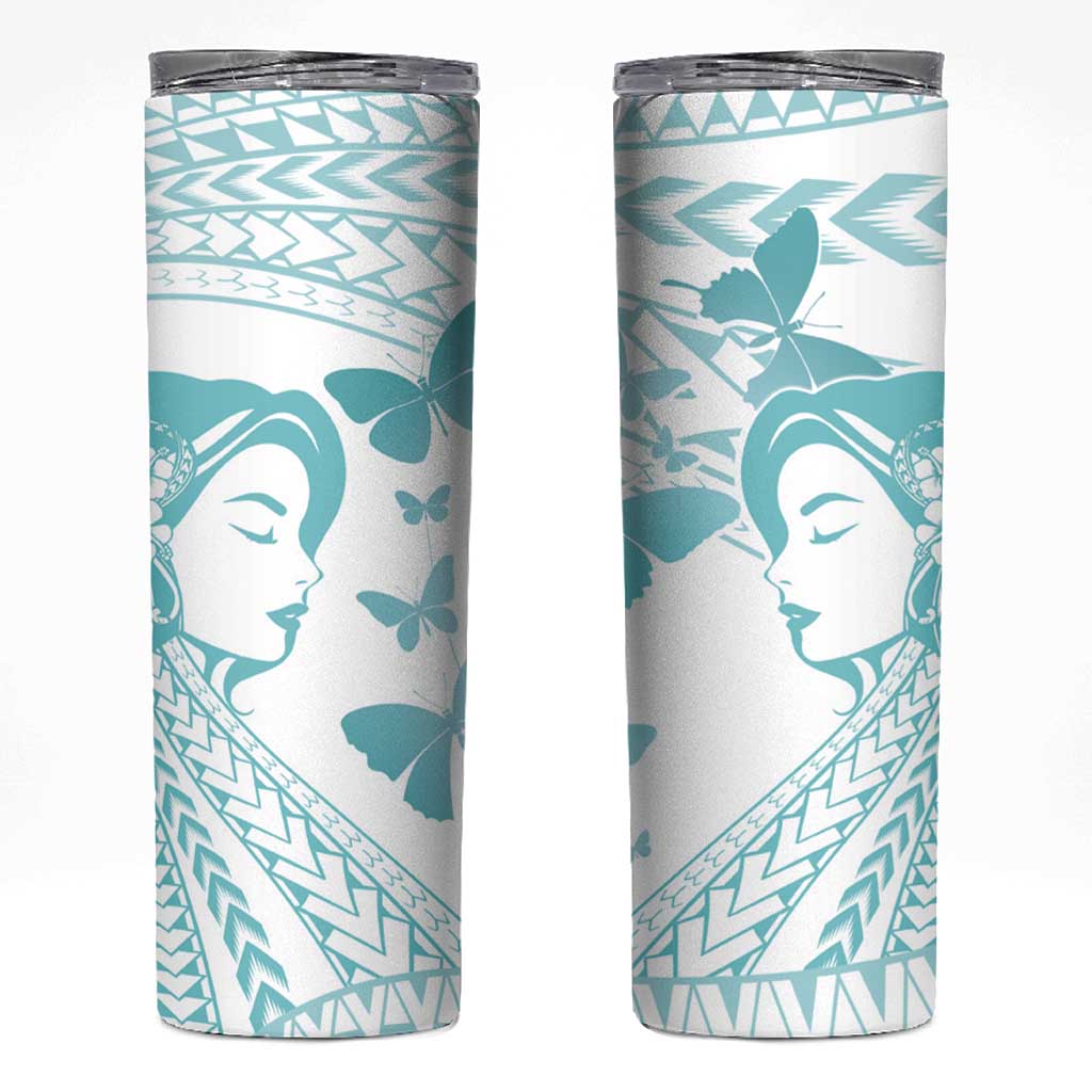 Polynesia Cervical Cancer Awareness Month Skinny Tumbler Polynesian Women Faith Hope Love! LT14 White - Polynesian Pride