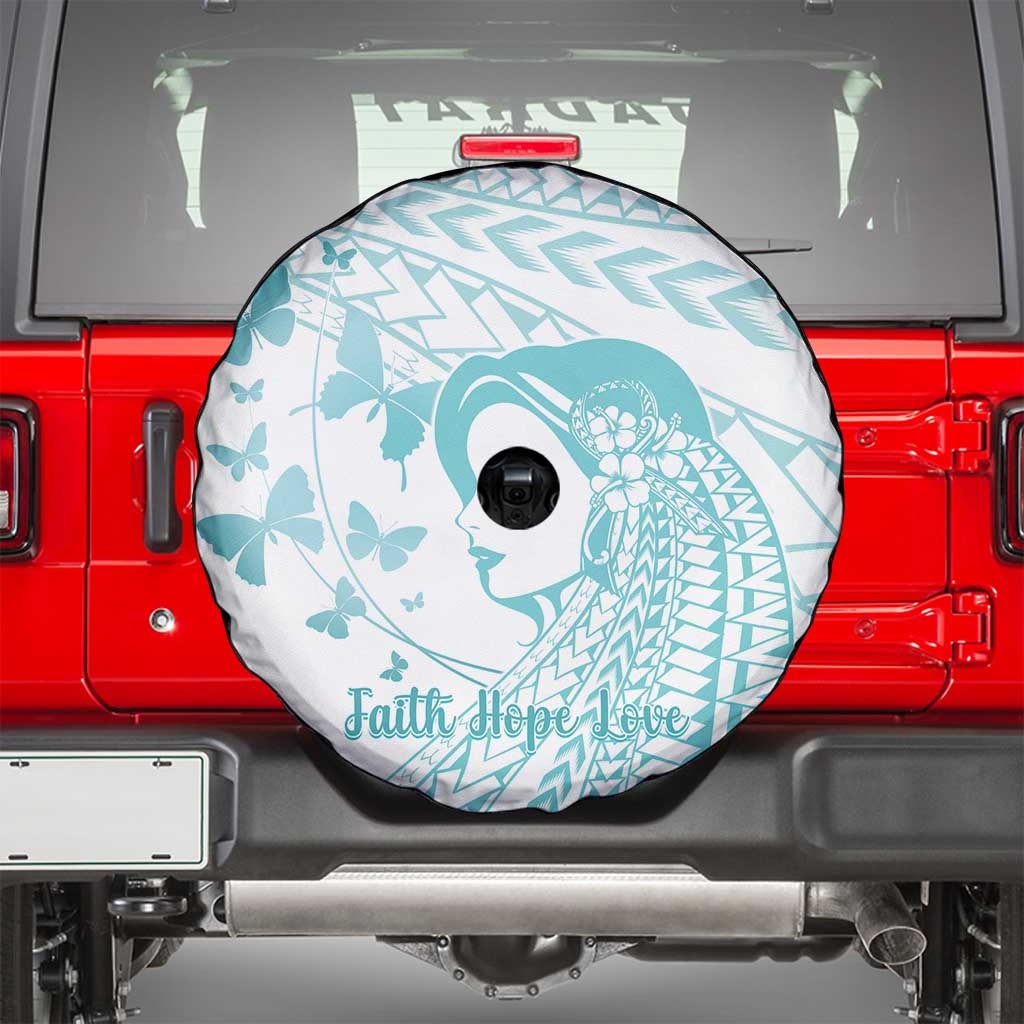 Polynesia Cervical Cancer Awareness Month Spare Tire Cover Polynesian Women Faith Hope Love!
