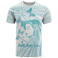 Polynesia Cervical Cancer Awareness Month T Shirt Polynesian Women Faith Hope Love!