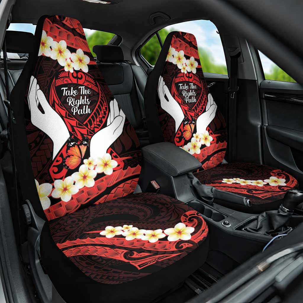 Polynesia AIDS Awareness Month Car Seat Cover Take The Rights Path Polynesian Pattern LT14 One Size Red - Polynesian Pride