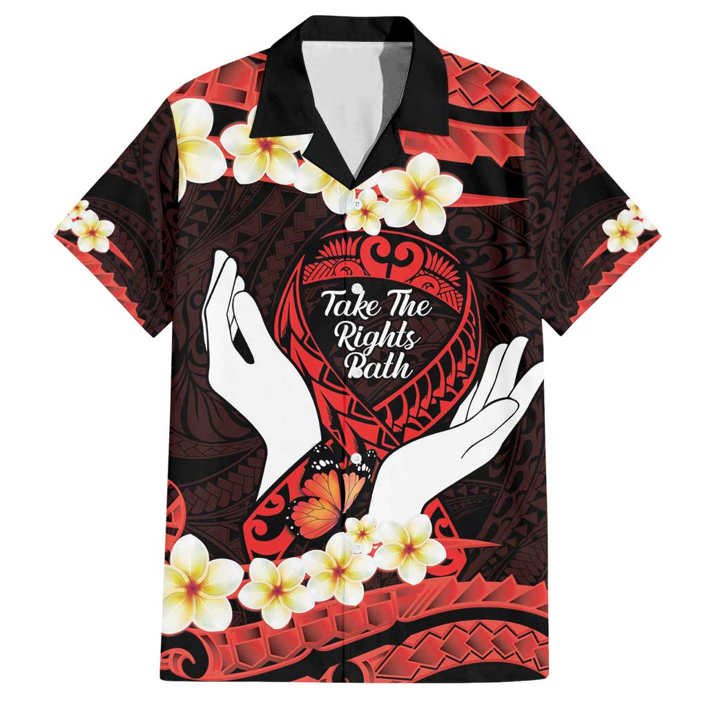 Polynesia AIDS Awareness Month Family Matching Puletasi and Hawaiian Shirt Take The Rights Path Polynesian Pattern LT14 Dad's Shirt - Short Sleeve Red - Polynesian Pride