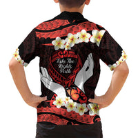 Polynesia AIDS Awareness Month Family Matching Summer Maxi Dress and Hawaiian Shirt Take The Rights Path Polynesian Pattern