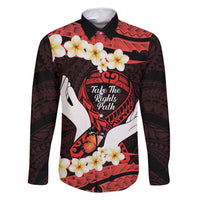 Polynesia AIDS Awareness Month Family Matching Summer Maxi Dress and Hawaiian Shirt Take The Rights Path Polynesian Pattern