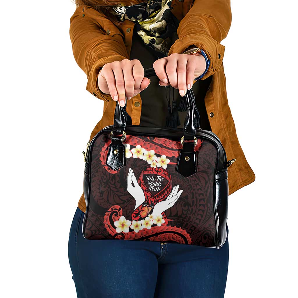 Polynesia AIDS Awareness Month Shoulder Handbag Take The Rights Path Polynesian Pattern LT14 One Size Red - Polynesian Pride