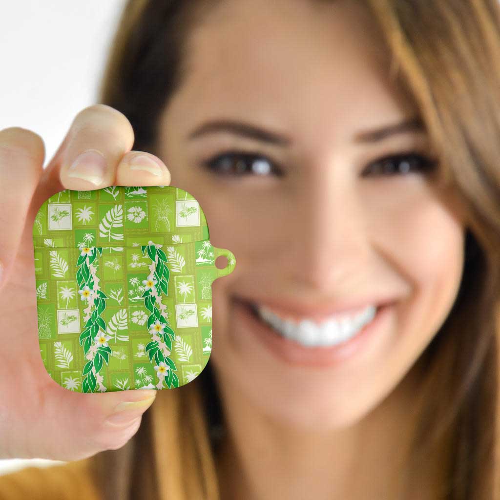 Aloha Hawaii Tuberose Lei AirPods Case Tropical Vibes Green Color - Polynesian Pride