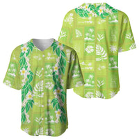 Aloha Hawaii Tuberose Lei Baseball Jersey Tropical Vibes Green Color - Polynesian Pride