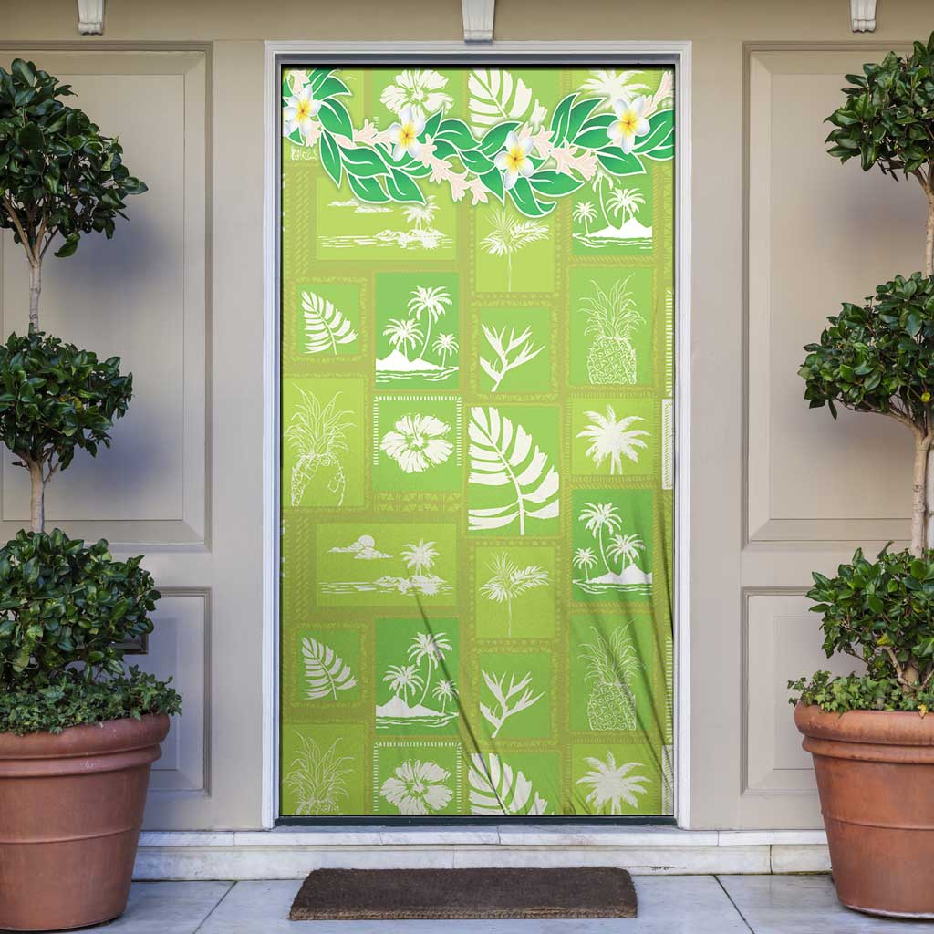 Aloha Hawaii Tuberose Lei Door Cover Tropical Vibes Green Color - Polynesian Pride