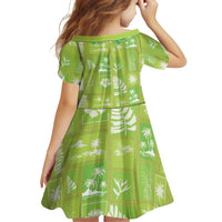 Aloha Hawaii Tuberose Lei Family Matching Puletasi and Hawaiian Shirt Tropical Vibes Green Color LT14 - Polynesian Pride