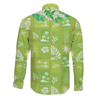 Aloha Hawaii Tuberose Lei Family Matching Summer Maxi Dress and Hawaiian Shirt Tropical Vibes Green Color LT14 - Polynesian Pride