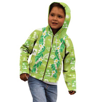 Aloha Hawaii Tuberose Lei Kid Hoodie Tropical Vibes Green Color LT14 - Polynesian Pride
